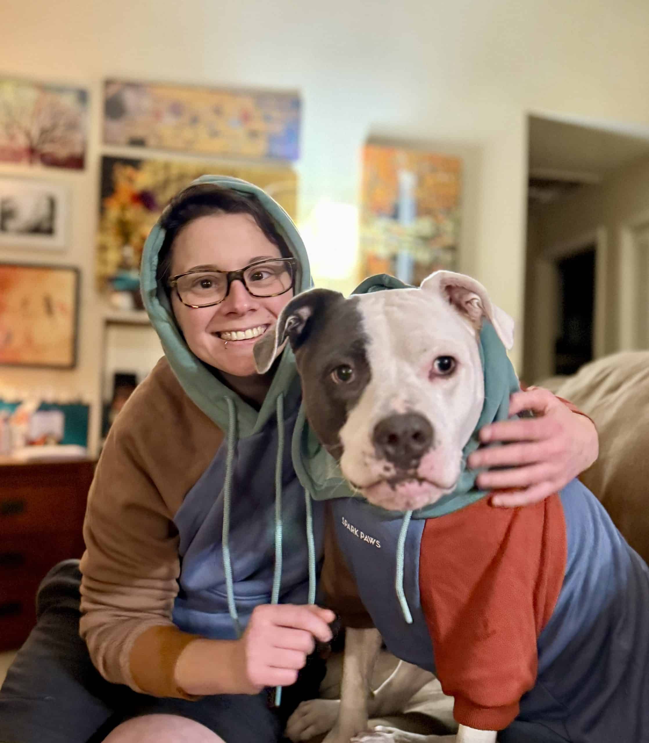 Aaleeya with a golden doodle